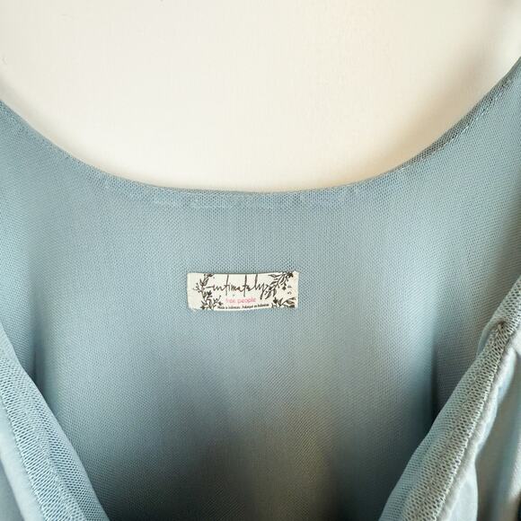 Intimately Free People Layered Cami Tank Top Satin Light Blue - Size S - Picture 4 of 9